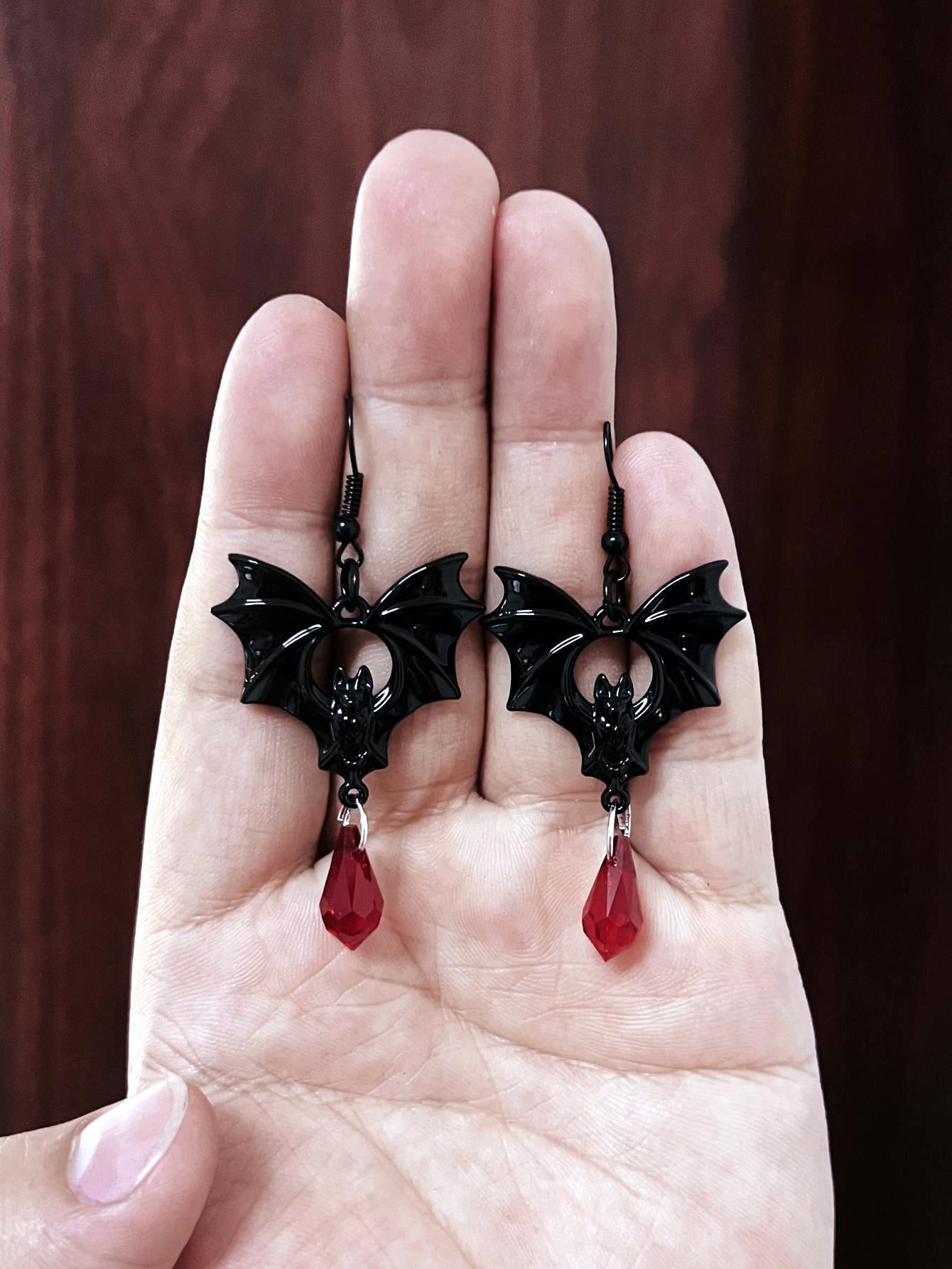 Crystal Bat Shaped Earrings for Women