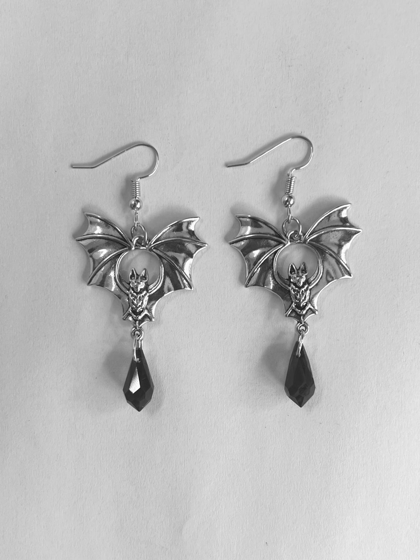 Crystal Bat Shaped Earrings for Women