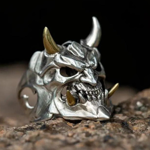 Demon Oni Mask Ring goth