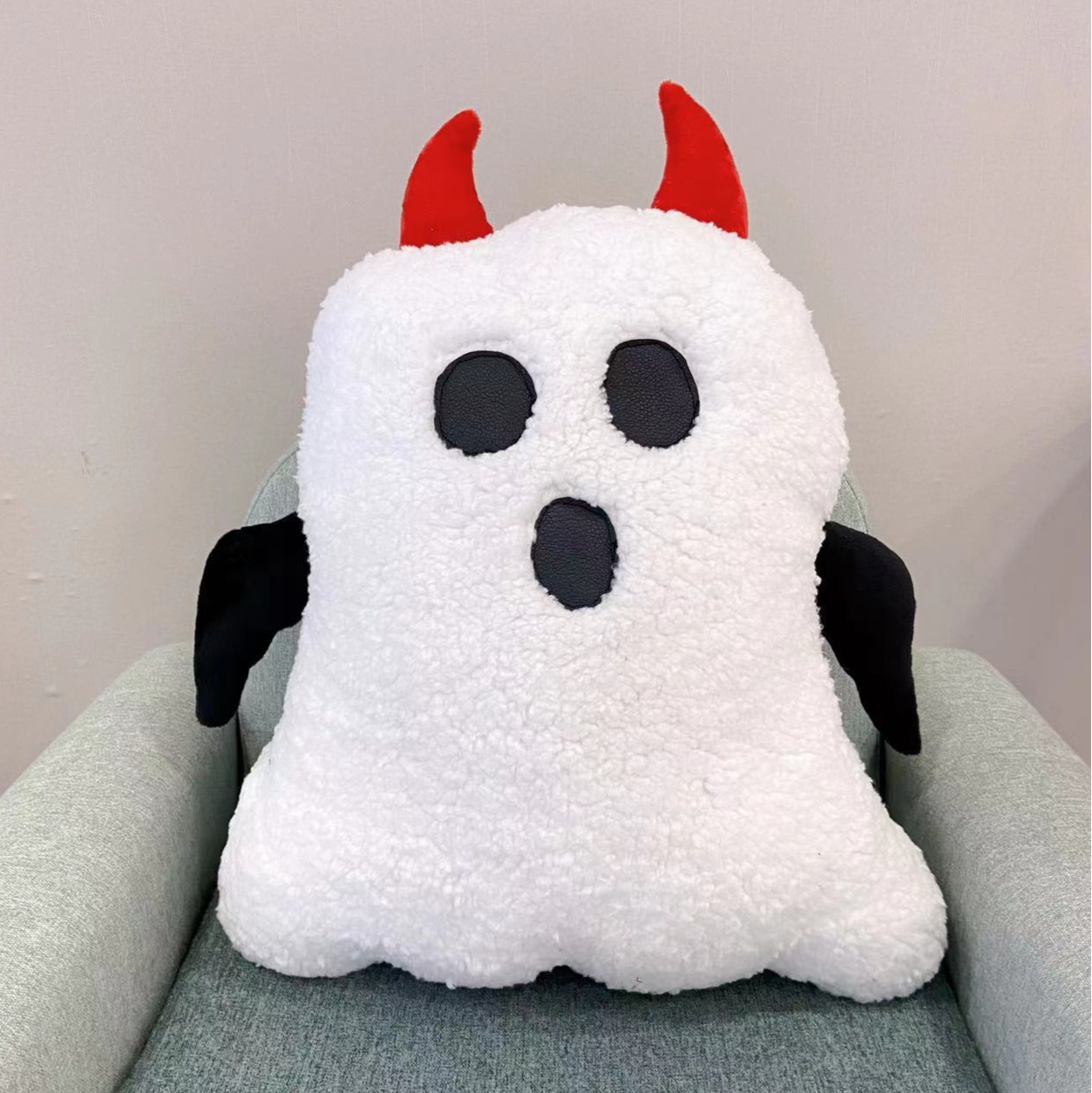 Demonic Ghost Plushie with horns and wings