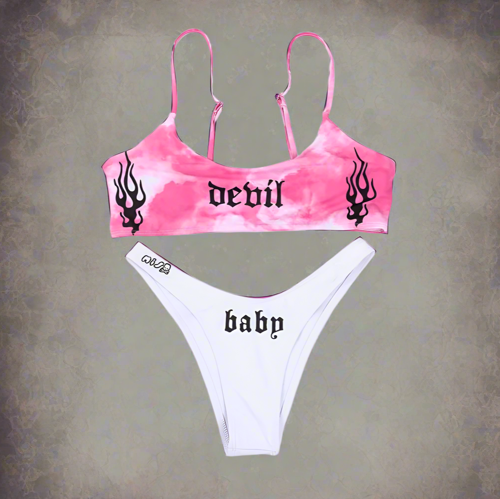 Devil Baby Hot Pink Bikini Set