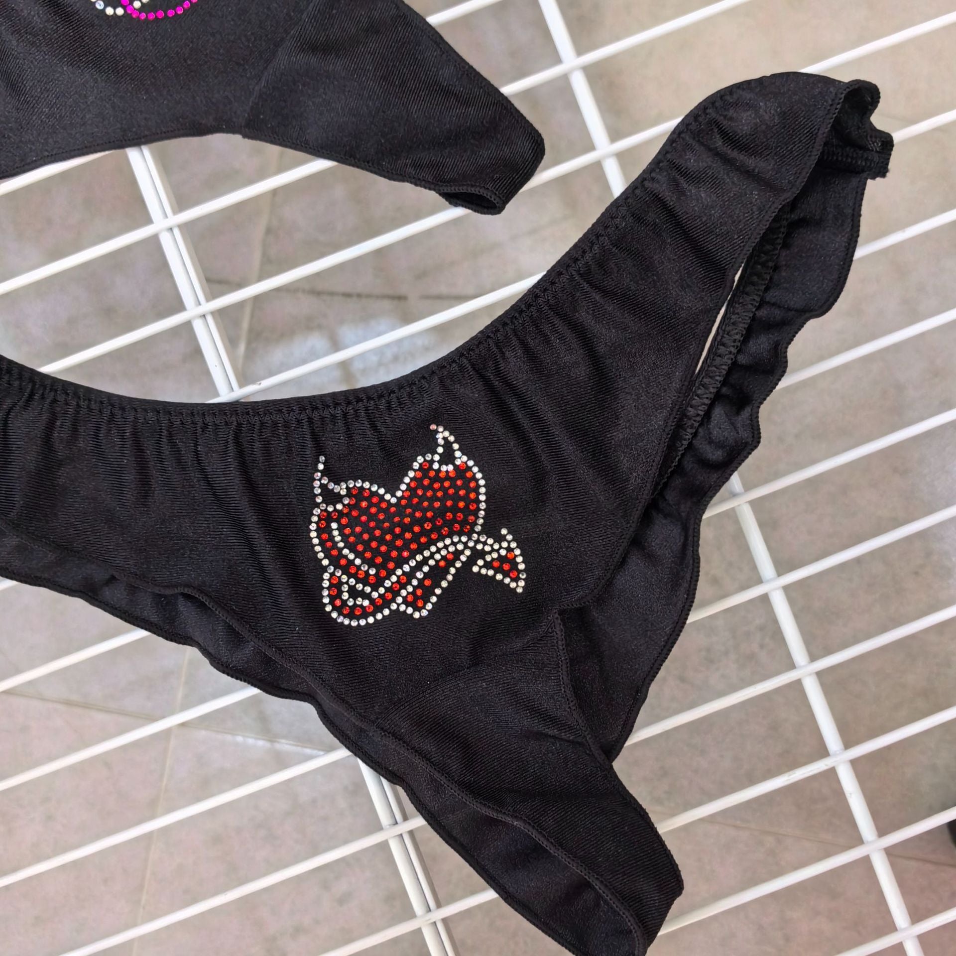 Devil Heart crystals Goth Panty