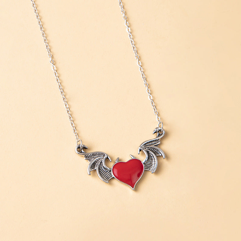 Devil Heart Wings Necklace