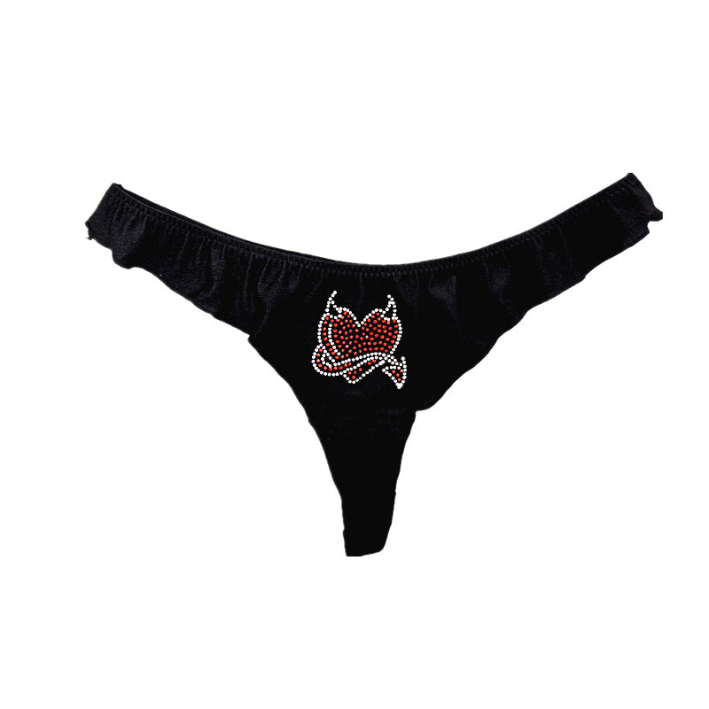 Devil Heart Rhinestone Goth Panty
