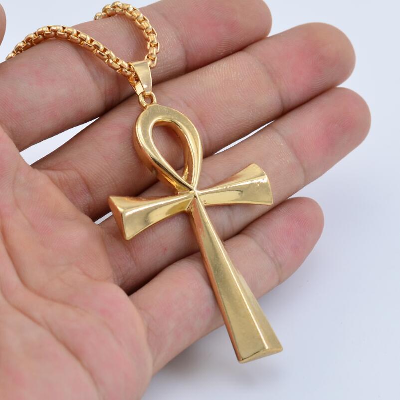 gold Egyptian Ankh Necklace Gothic Womens