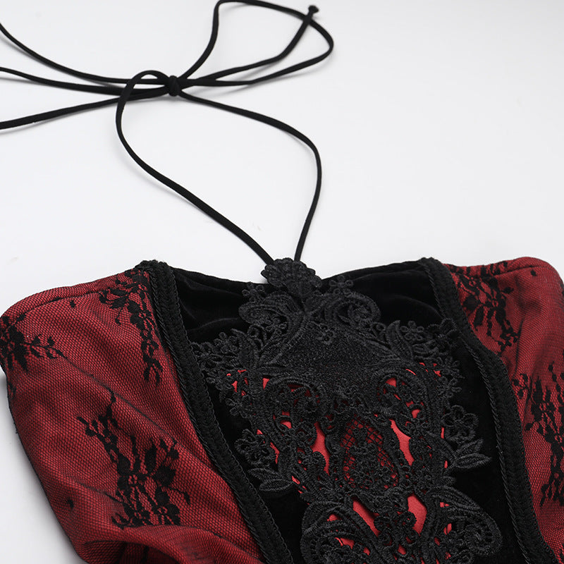 Embroidered goth Dress