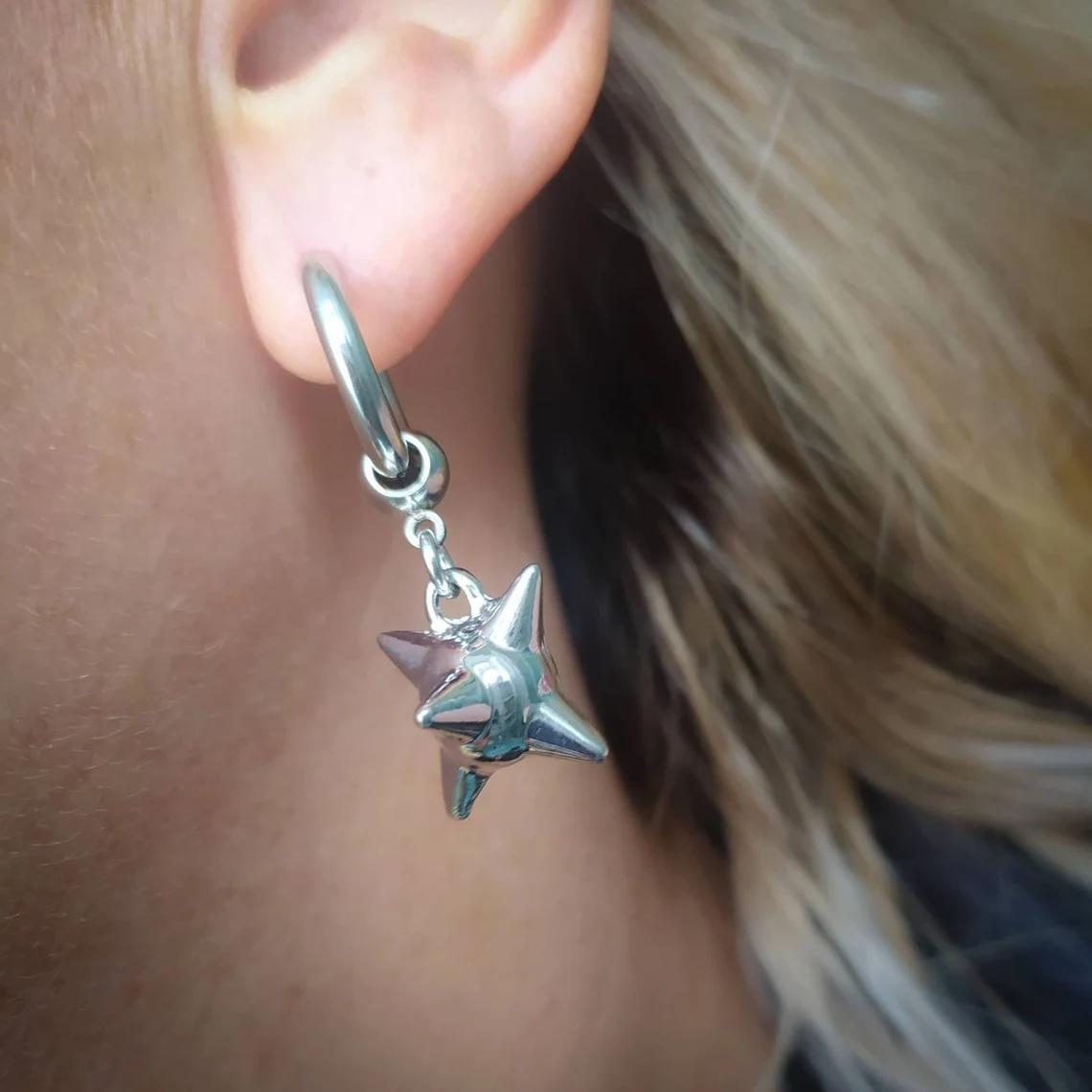 Punk Flair Morning Star Weapon Earrings