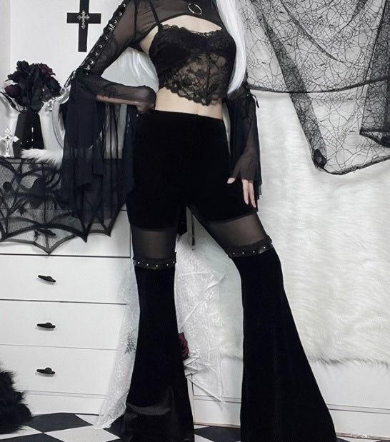 Flare Mesh Pants Womens