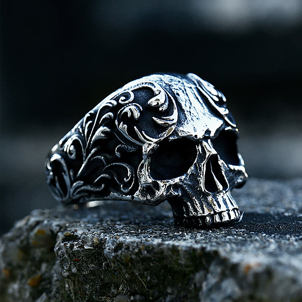 Floral Skull Ring women