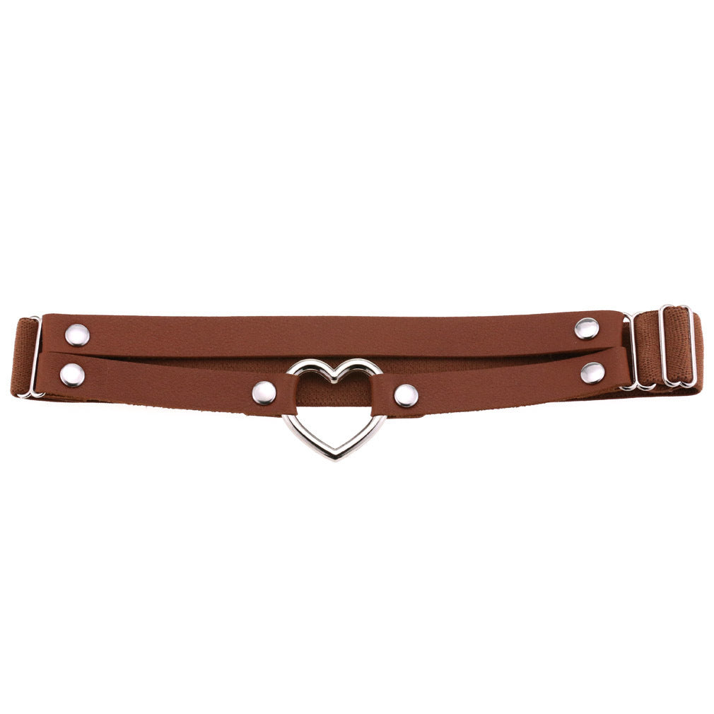 Black Faux Leather Garters Punk Heart