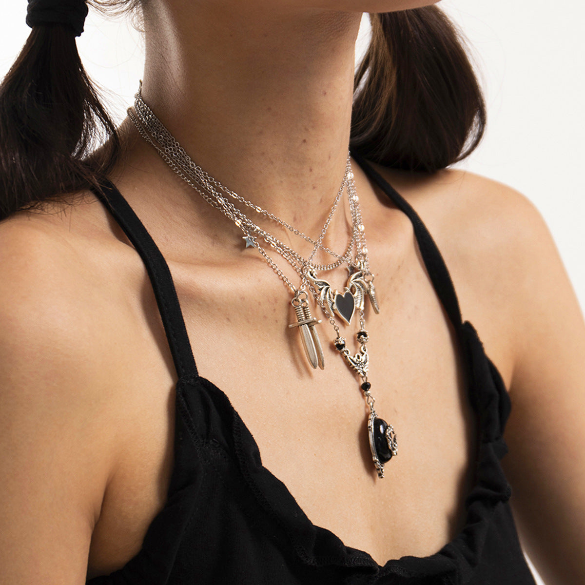 Goth Necklace Set 5 Pieces