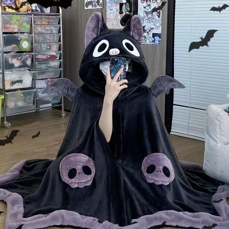 Goth Bat Pajama One Piece Onesie Blanket
