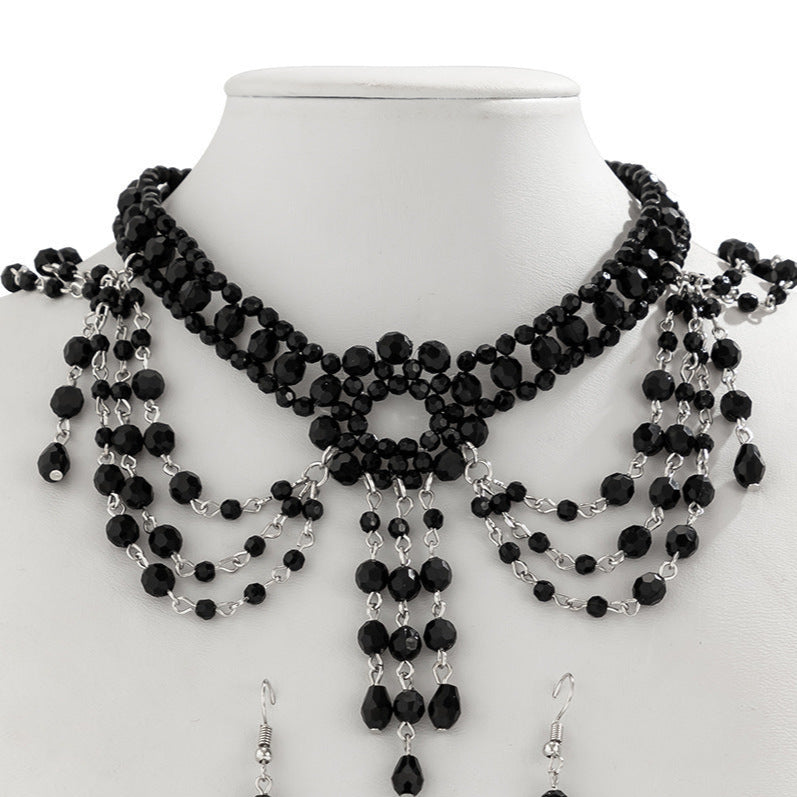 Goth Beaded Necklace Choker for Women