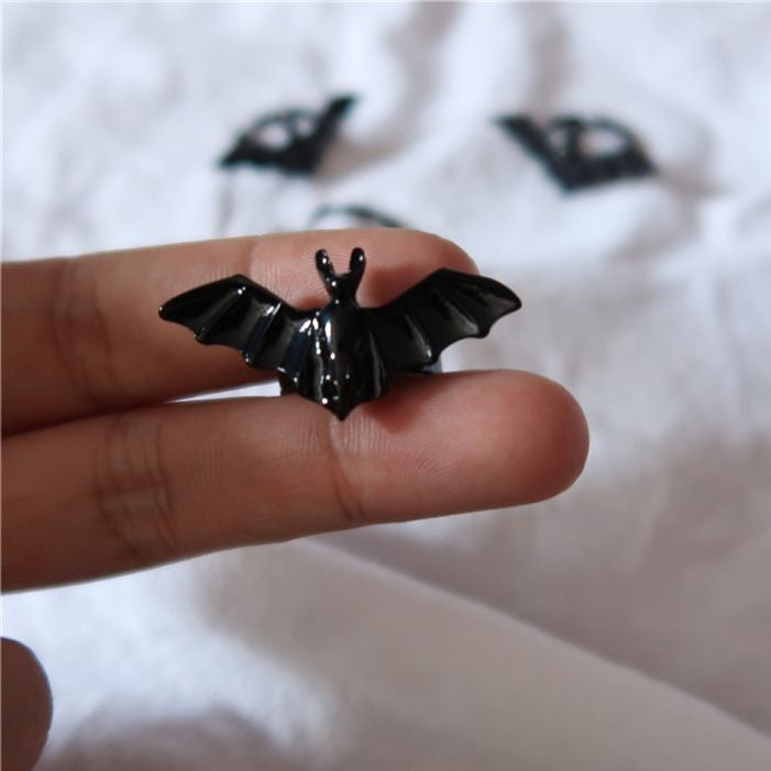 Goth Black Bat Ring
