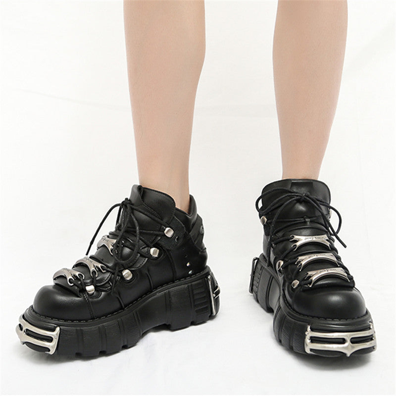 Goth Black Chunky Sneakers Womens