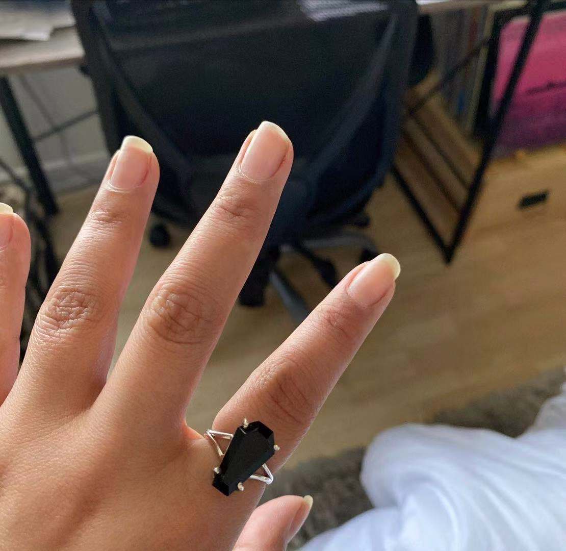 Goth Black Coffin Ring