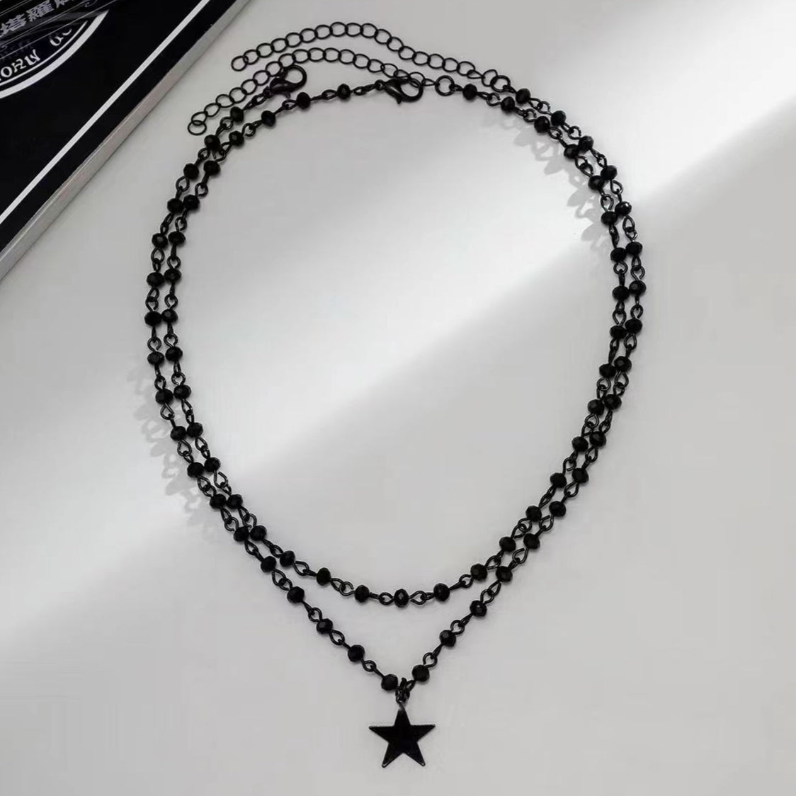 Goth Black Cross Necklace Womens