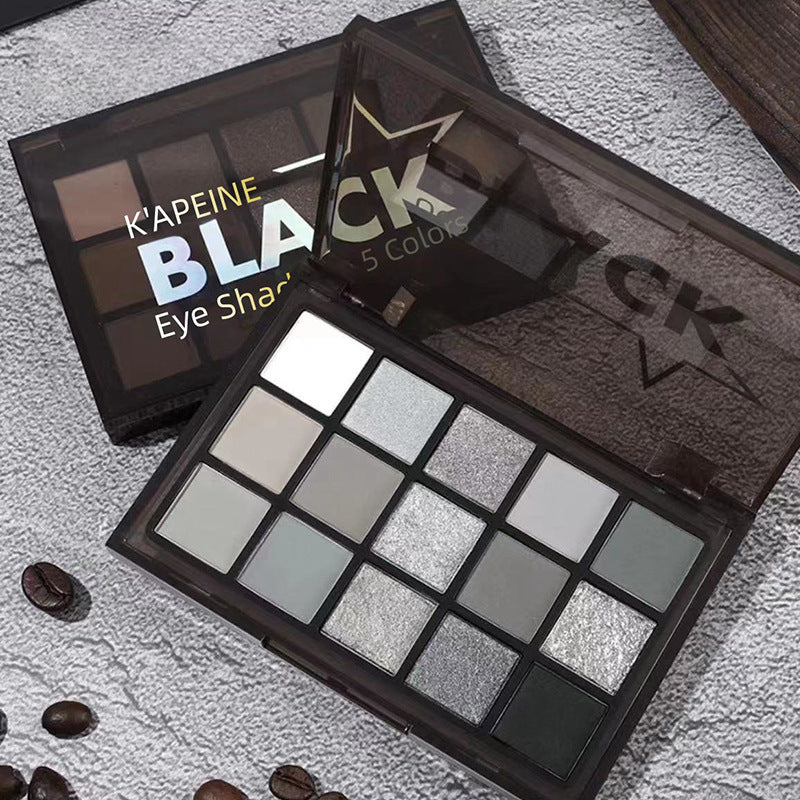 Goth Black Eyeshadow Palette 15 Colors KAPEINE