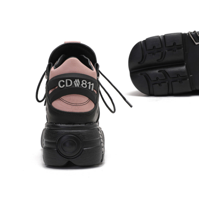 Goth Black Pink Sneaker Platforms