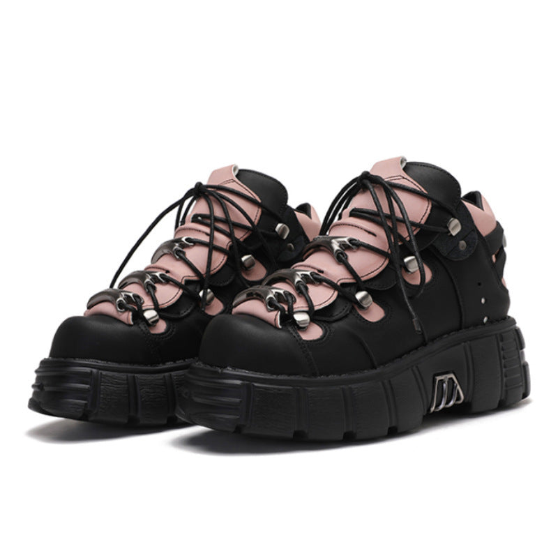 Goth Black Pink Sneaker Platforms