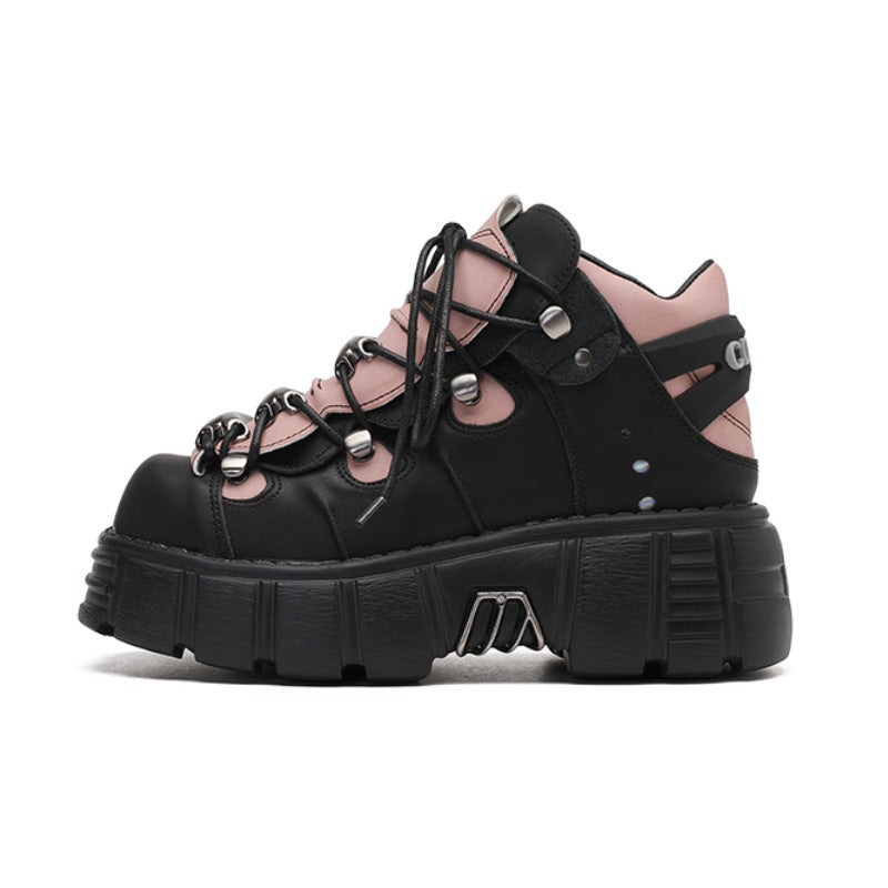 Goth Black Pink Sneaker Platforms womens