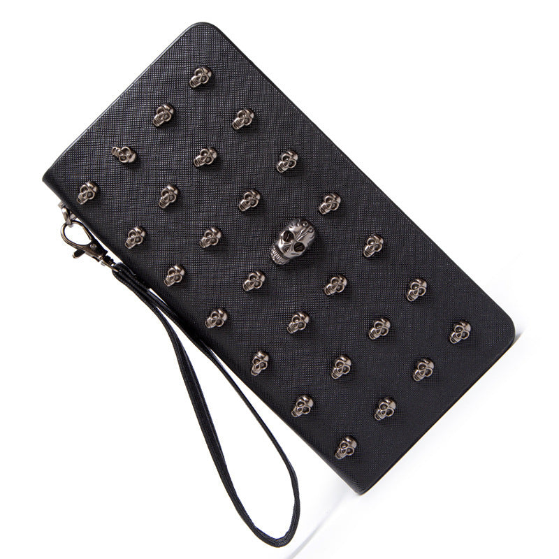 Goth Black Skull Wallet Clutch