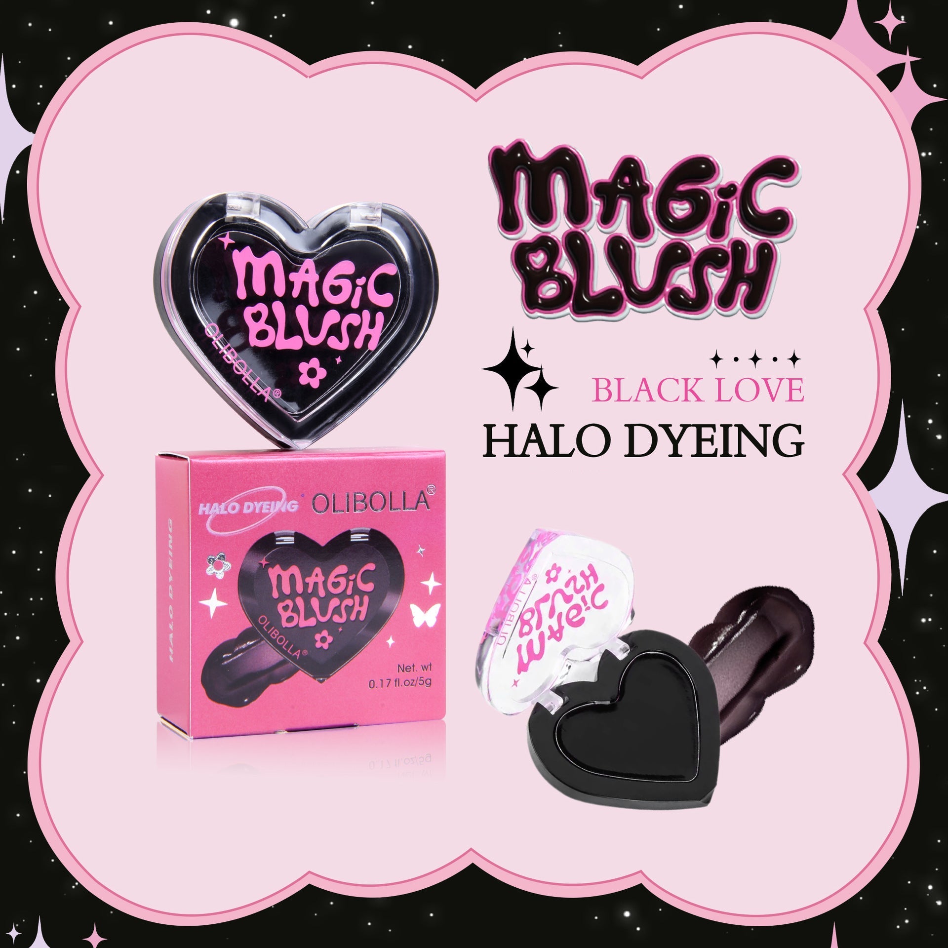 Gothic Blush Color Changing Blush Black to Pink Purple