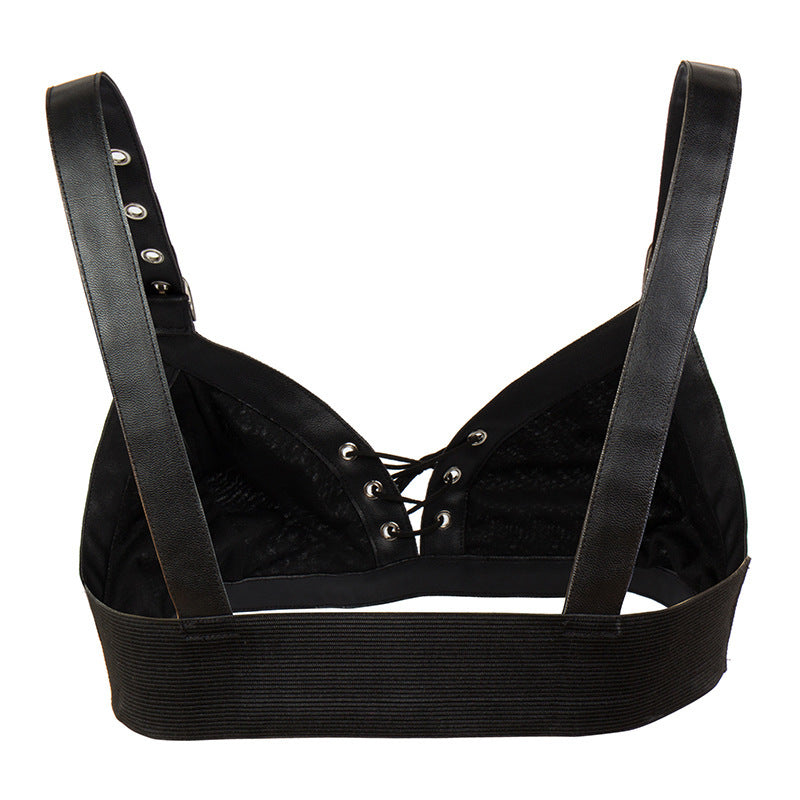 Goth Bra Vegan Leather Buckle Straps