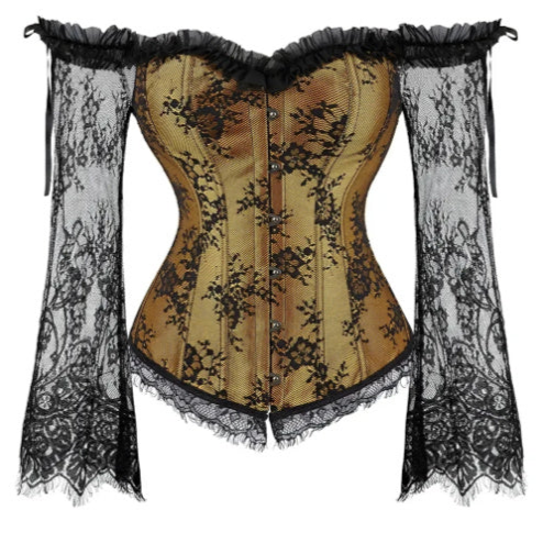 Goth Brown Sleeved Corset