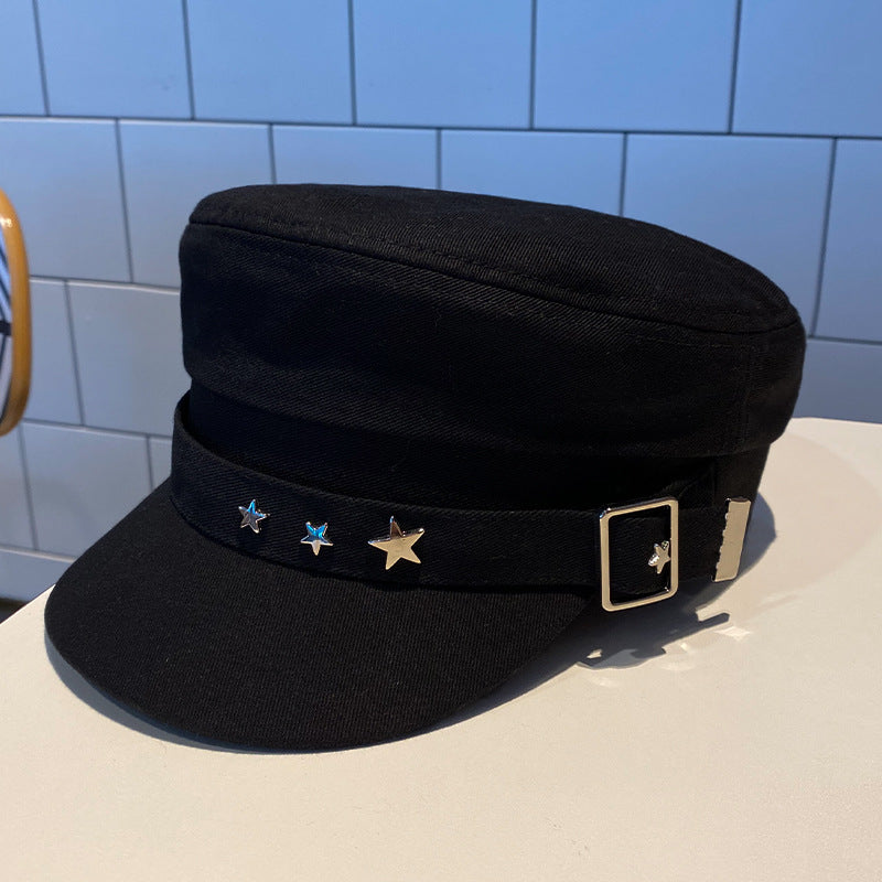 Goth Buckle Cap with Stars