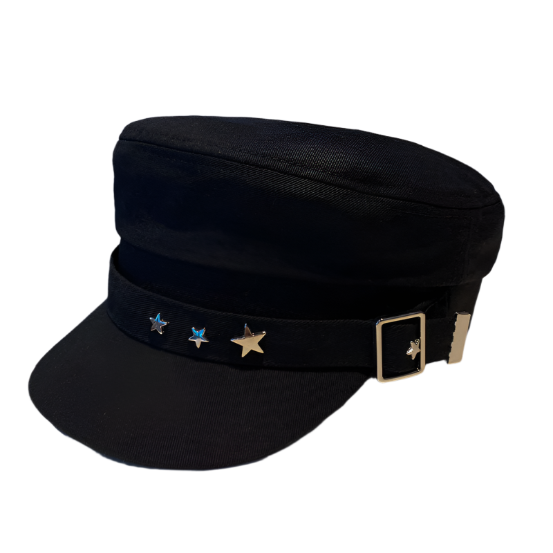 Goth Buckle Cap with Stars