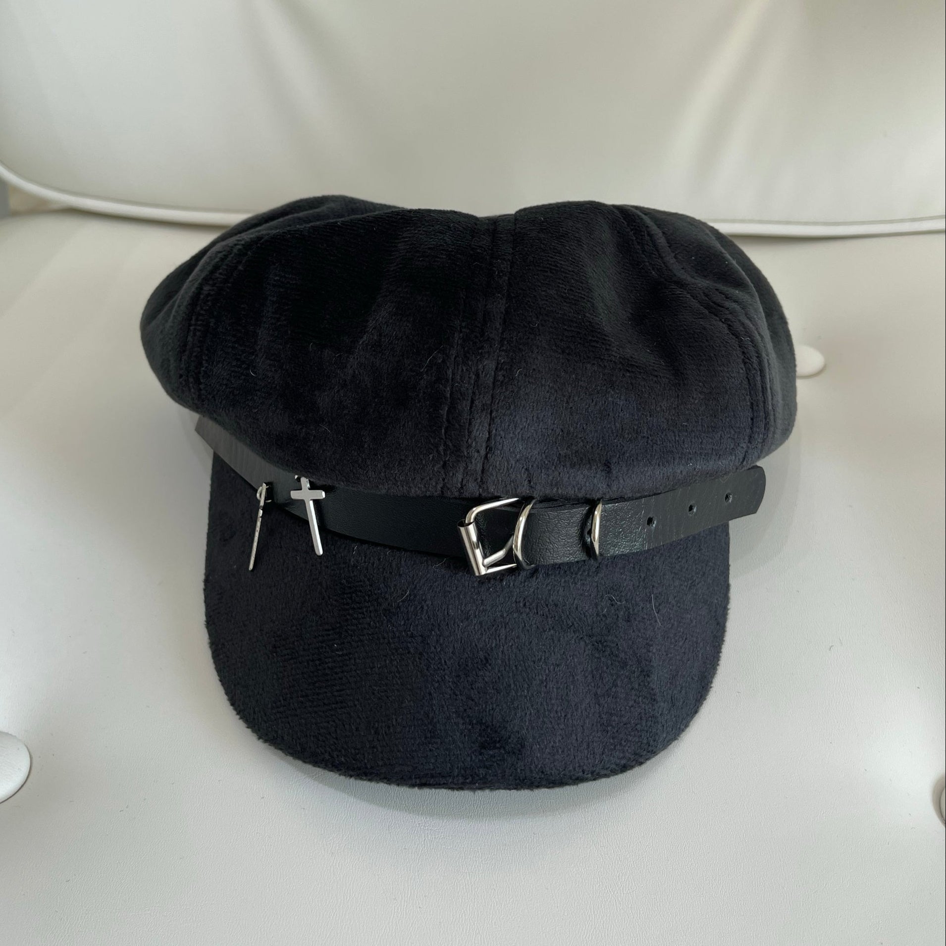 Black Goth Cap Newsboy Style