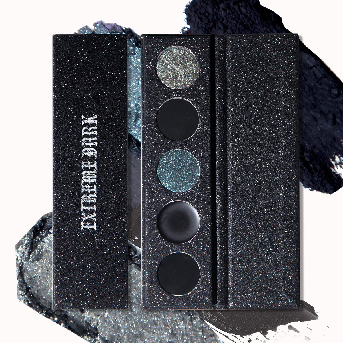 Goth Eye Shadow Palette 5 Black Gray Colors