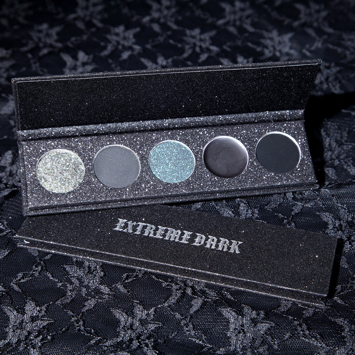 Goth Eye Shadow Palette 5 Black Gray Colors