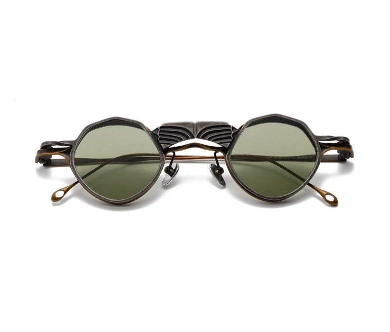 Goth Green Round Sunglasses