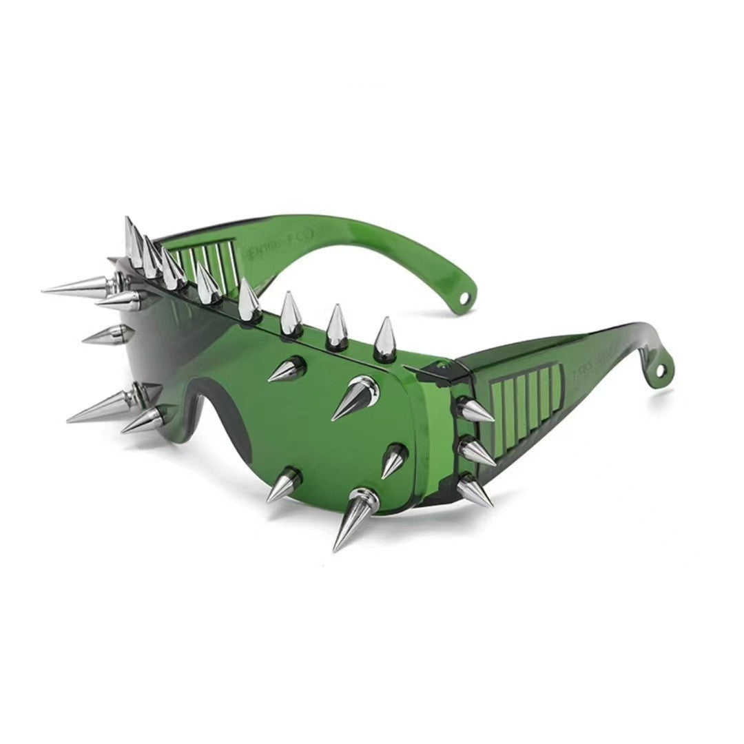 Goth Green Spike Sunglasses