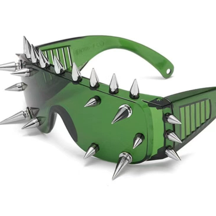 Gothic Green Spike Sunglasses