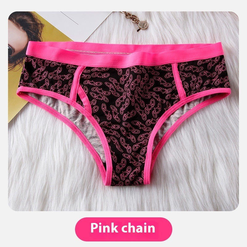 Goth Hot Pink Panties Chain Pattern