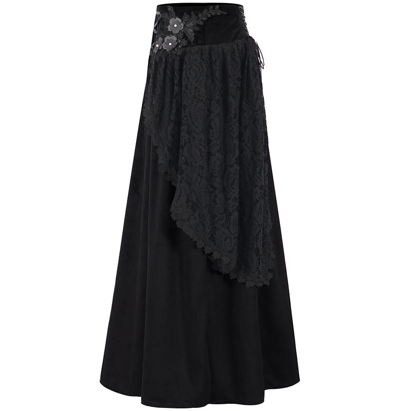 Goth Lace Up Corset Skirt