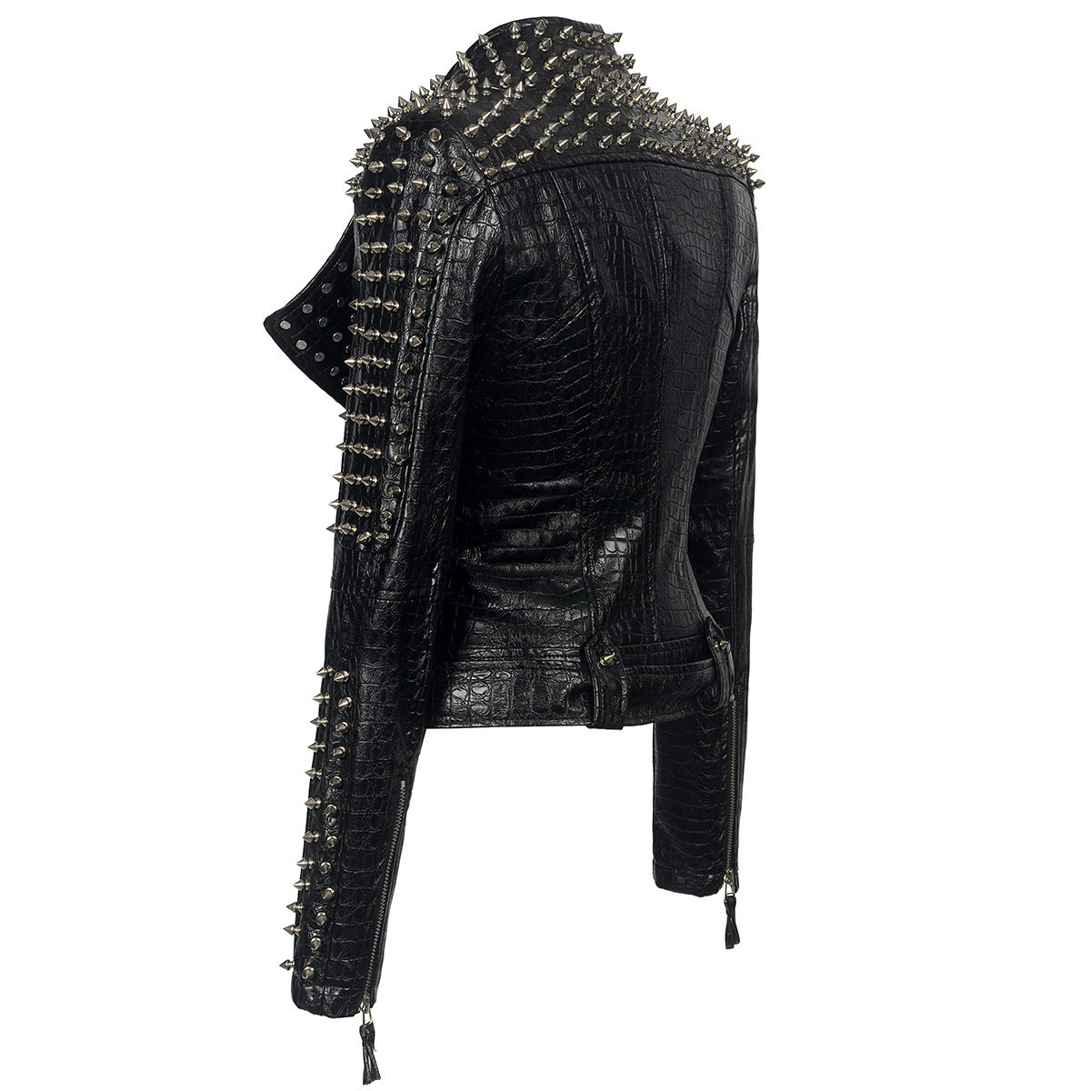 Goth Leather Jacket with metal Spikes for Women