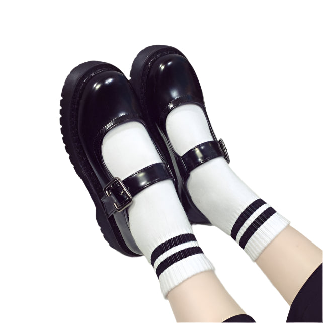 Goth Mary Jane Shoes Chunky Platforms