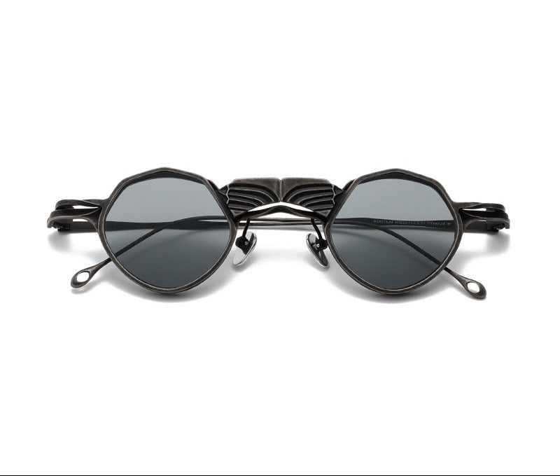 Goth Mini Round Sunglasses Black