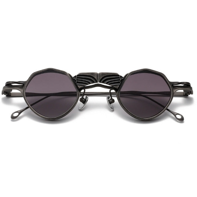 Goth Mini Round Sunglasses Black