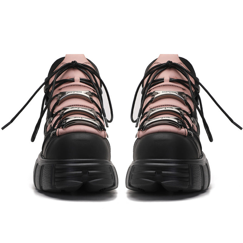 Goth Black Pink Sneaker Platforms
