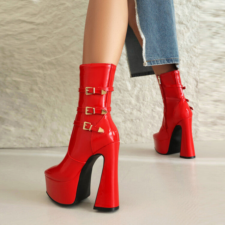Goth Platform Heel Boots Womens