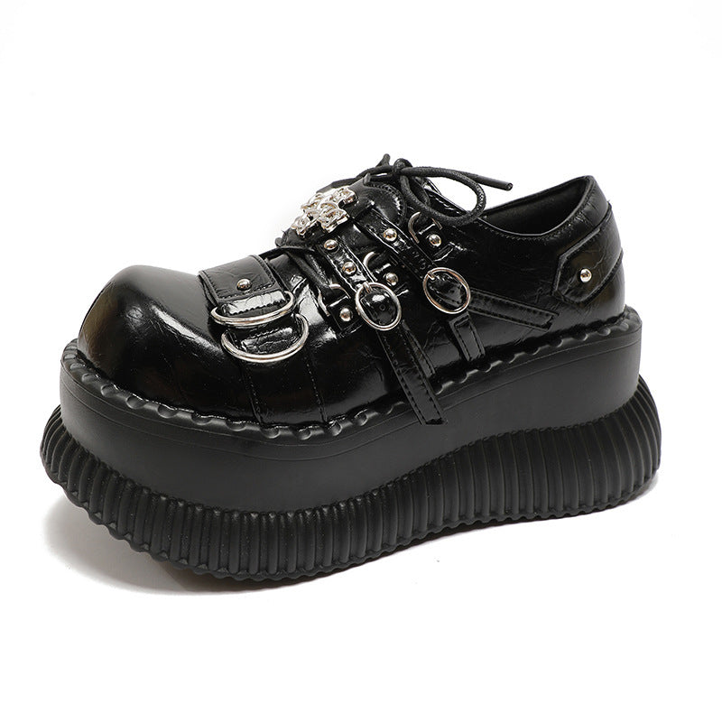 Cross Goth Platform Shoes Vegan Leather Womens