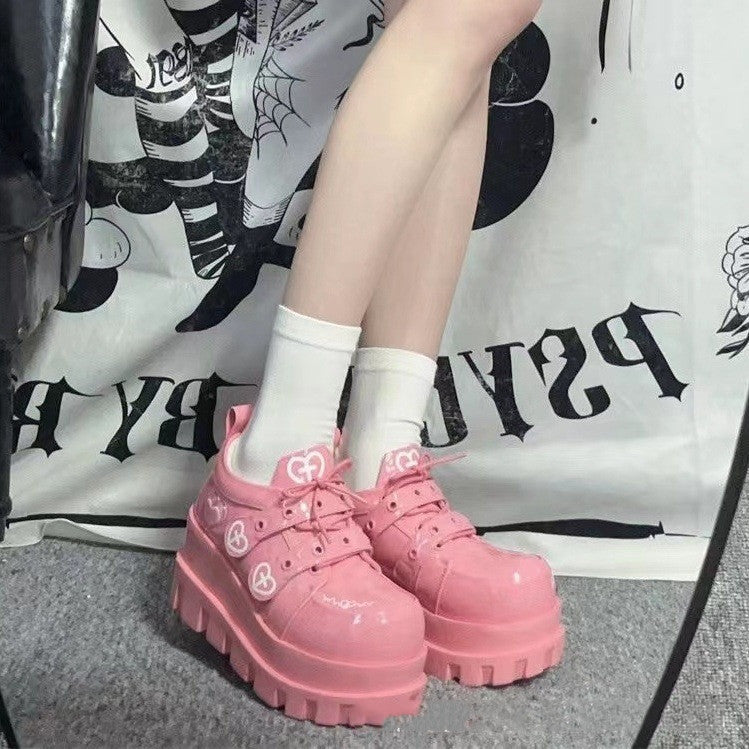 pink Goth Platform Shoes Vegan Leather