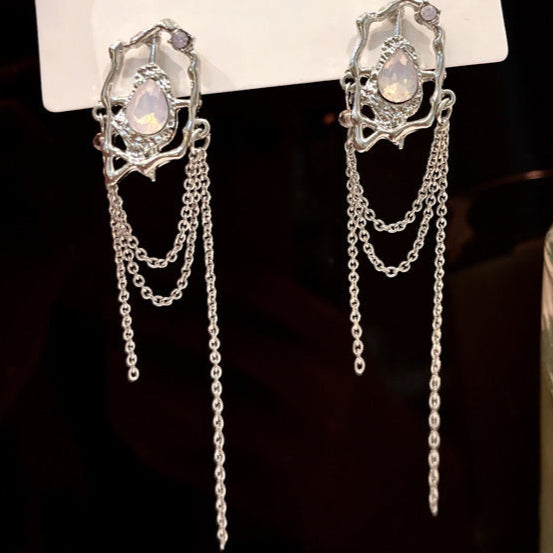 Goth Purple Heart Earrings for Women