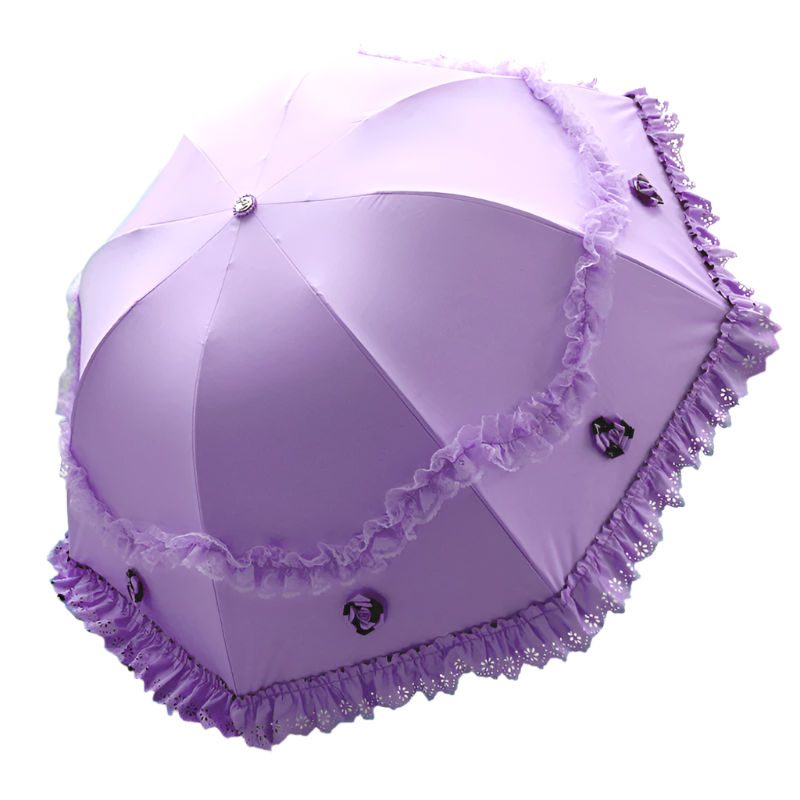 Goth Purple Parasol with Lace