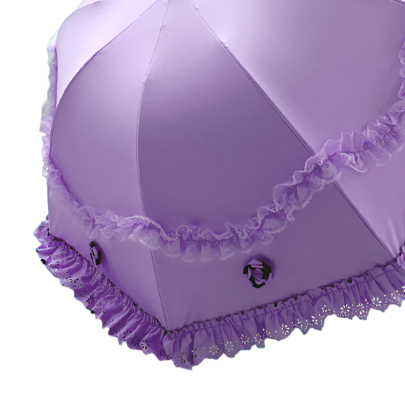 Goth Purple Parasol with Lace